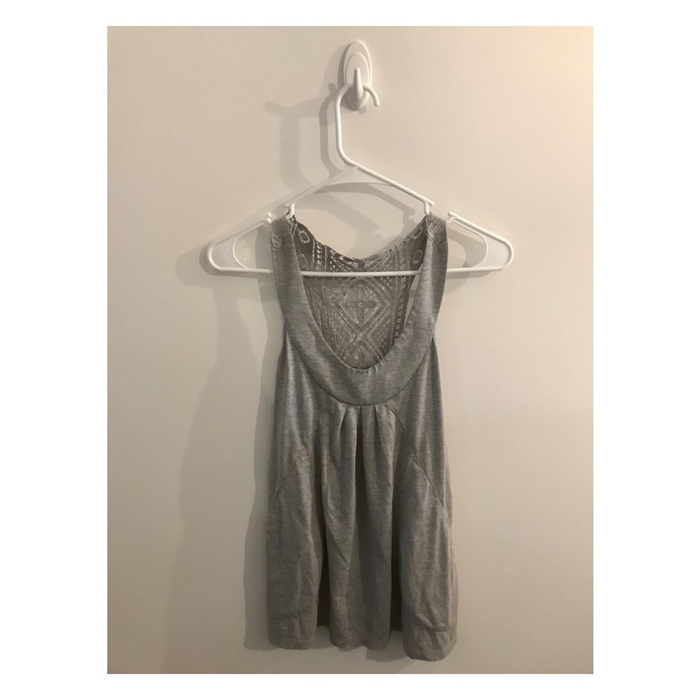 Grey Lace Halter Top